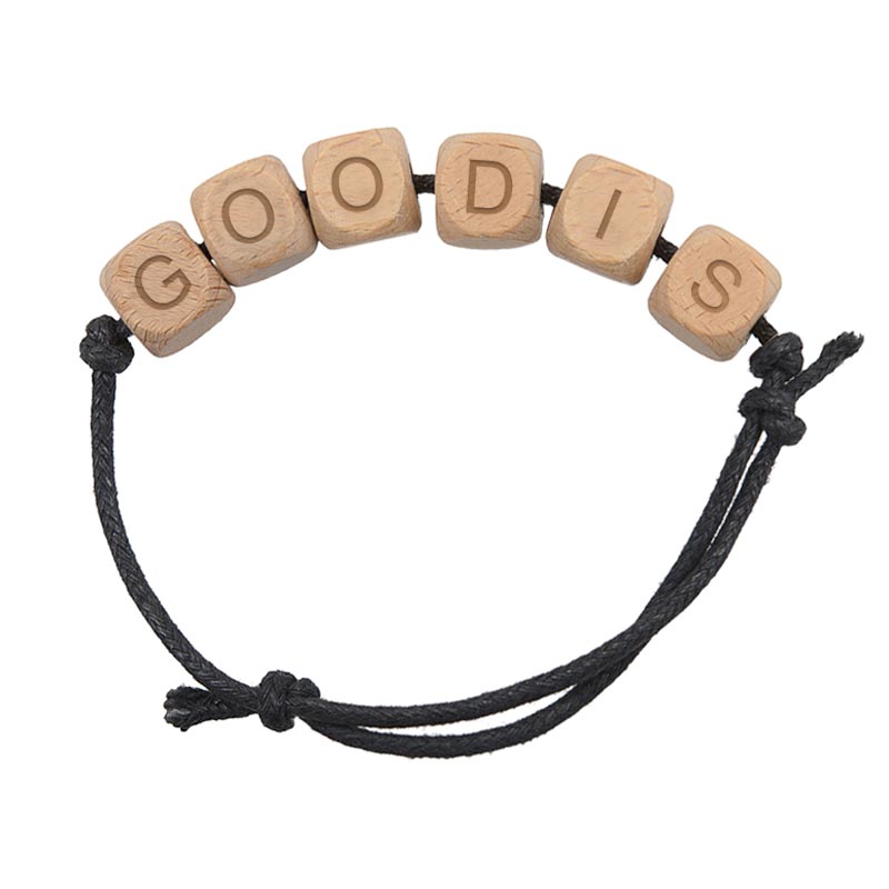 Bracelet publicitaire avec lettres en bois Bralph - Good is