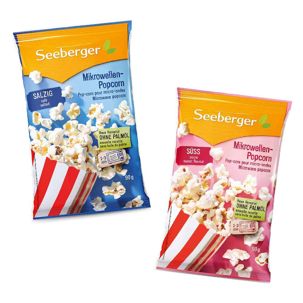 Sachet popcorn publicitaire micro-ondes sucré ou salé en carton