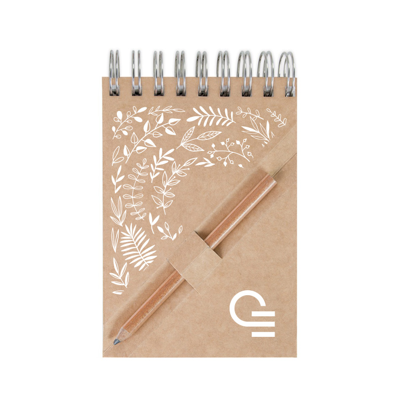 Goodies Made in France - Bloc-notes publicitaire A7 avec crayon agenda Ecopaper