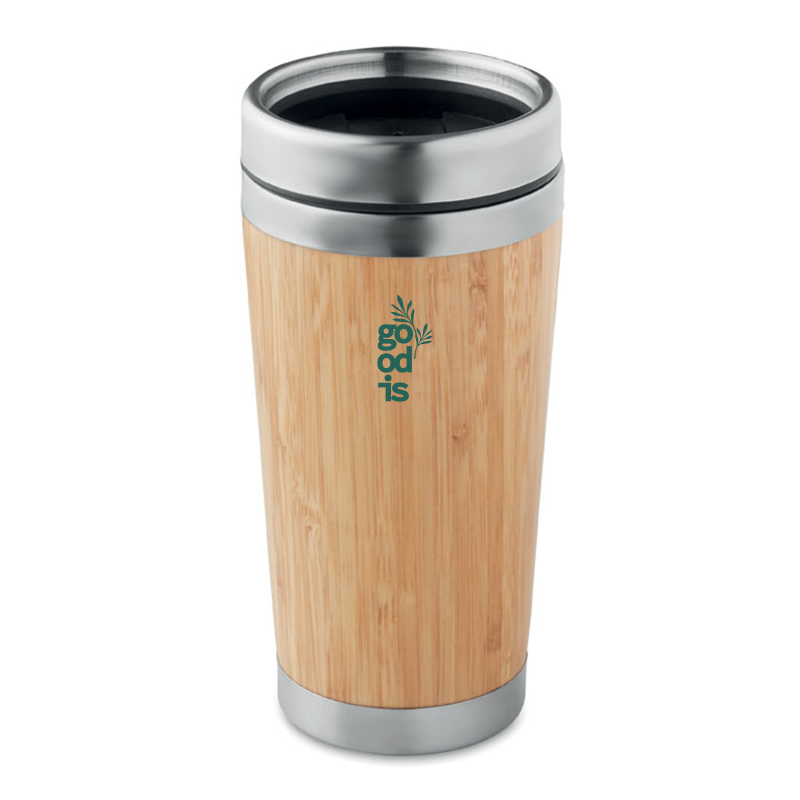 Mug isotherme personnalisable en bambou Rodeo 400 mL