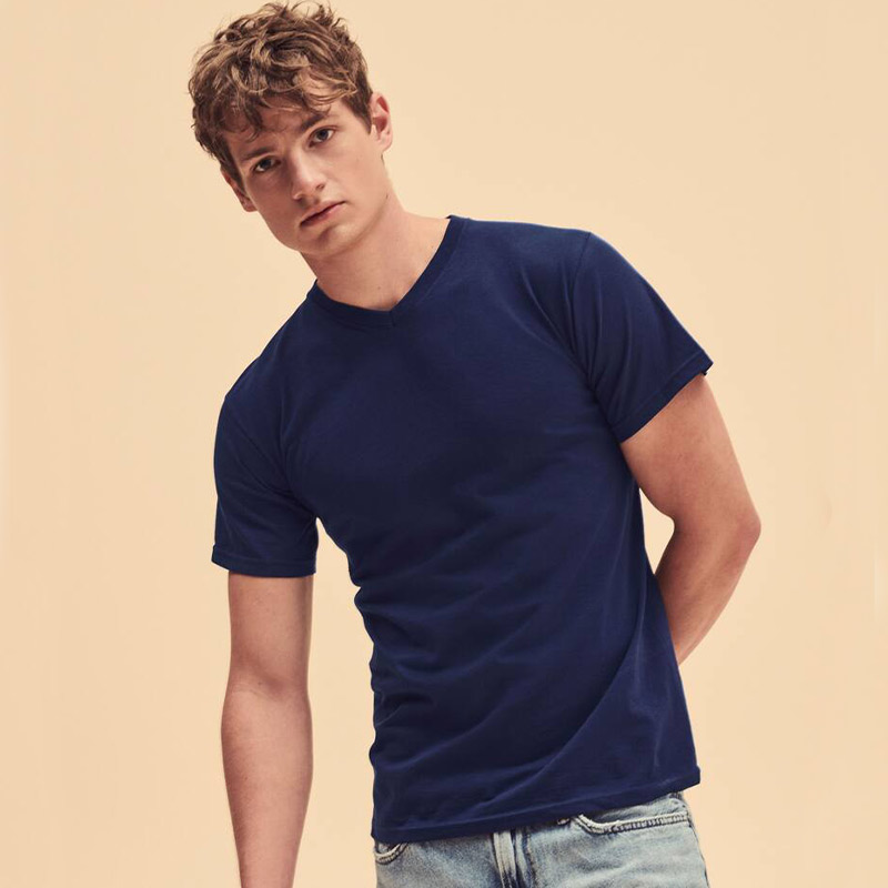 T-shirt homme col V en coton Valueweight 165 g_5