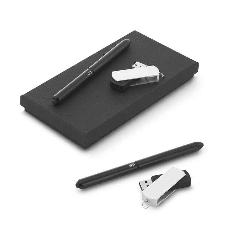Cadeau d 'entreprise - Coffret stylo à bille publicitaire et clé USB Penco