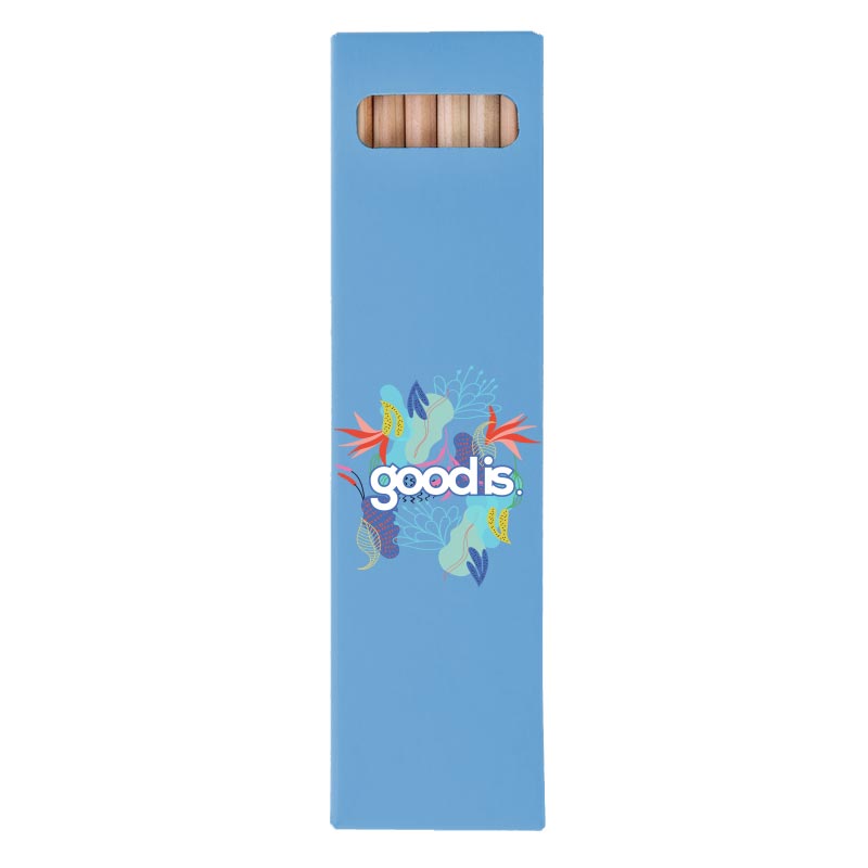Étui 6 crayons de couleur publicitaires Eco 17,6 cm - Face