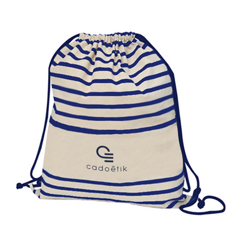 Gymbag publicitaire à rayures Striped - sac à dos personnalisable