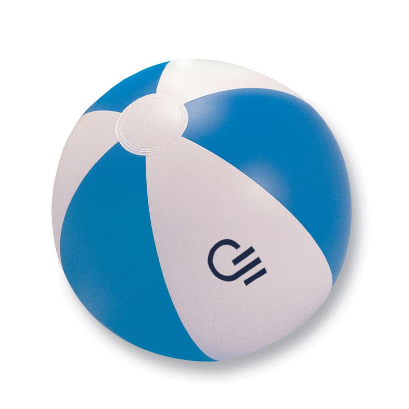 Ballon de plage publicitaire Playtime blanc/bleu - objet publicitaire