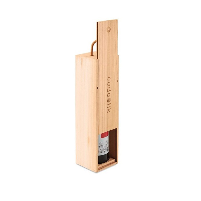 Cadeau d'entreprise - coffret en bois  personnalisable pour bouteille de vin Vinbox
