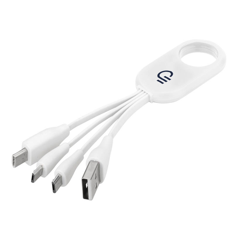 Objet publicitaire high-tech - Câble USB multi ports type C 4 en 1
