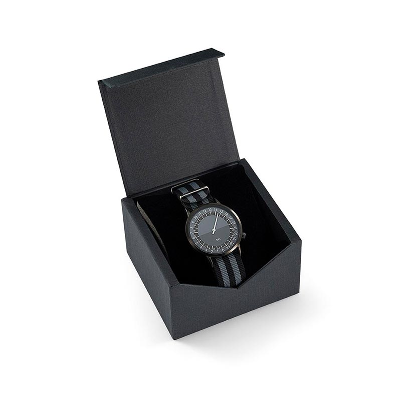 Montre personnalisable horloger 24h noir/orange - cadeau d'entreprise