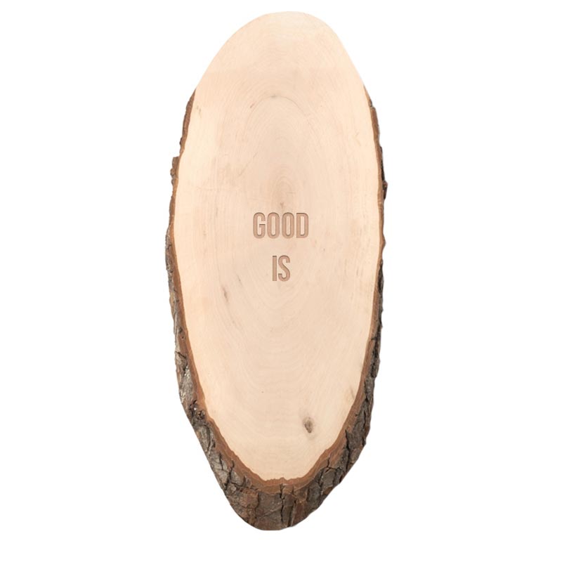 Goodies cuisine - Planche publicitaire en bois ovale Ellwood Rundam