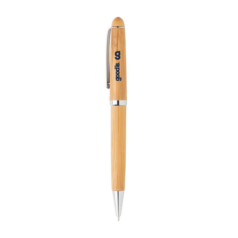 Parure stylo bille en bambou et inox Rishiri_2