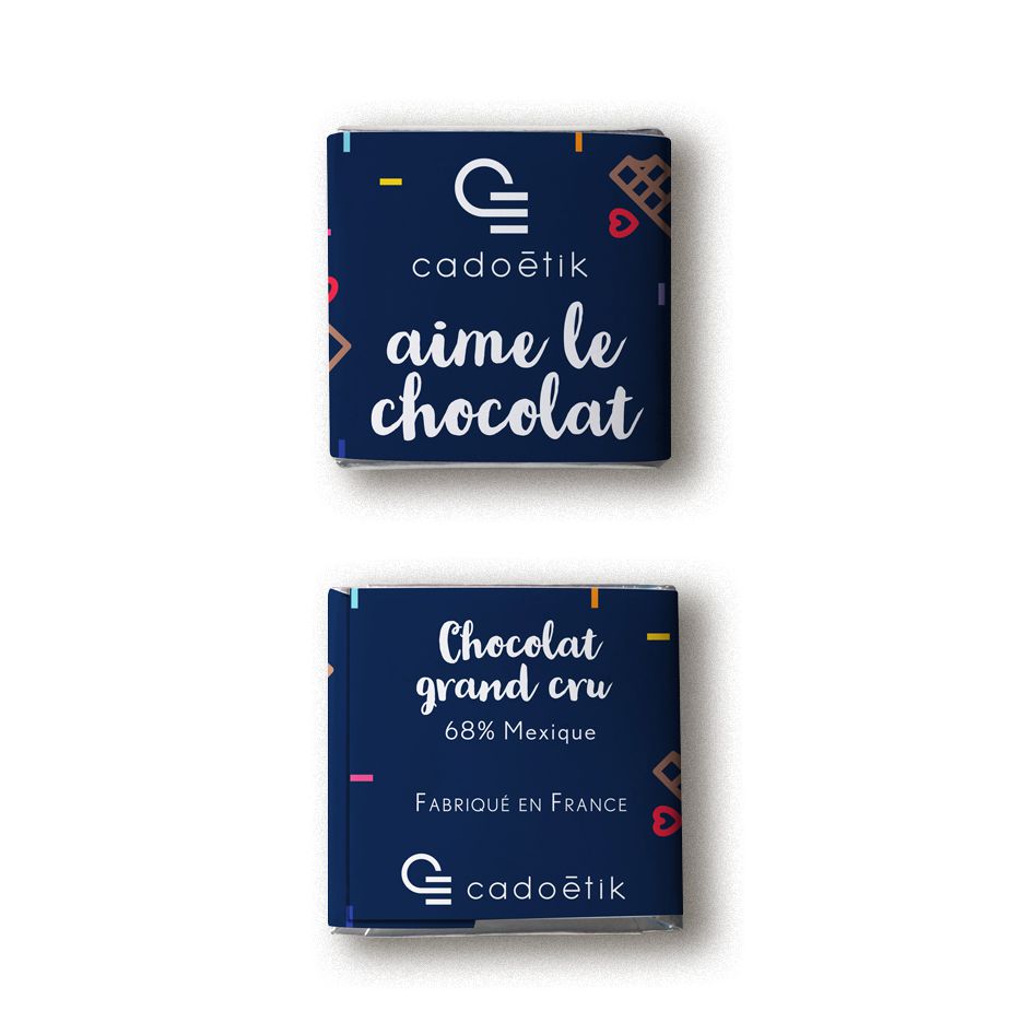 Chocolat publicitaire - Carré de chocolat avec emballage personnalisé