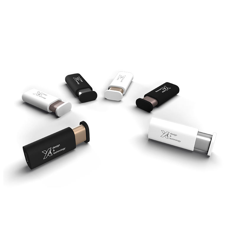 clé USB personnalisée rubber et alu click & push - cadeau publicitaire high-tech