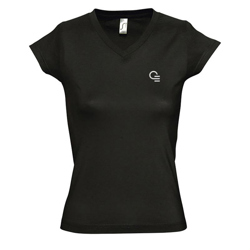 T-shirt publicitaire femme col V en coton Moon 150 g