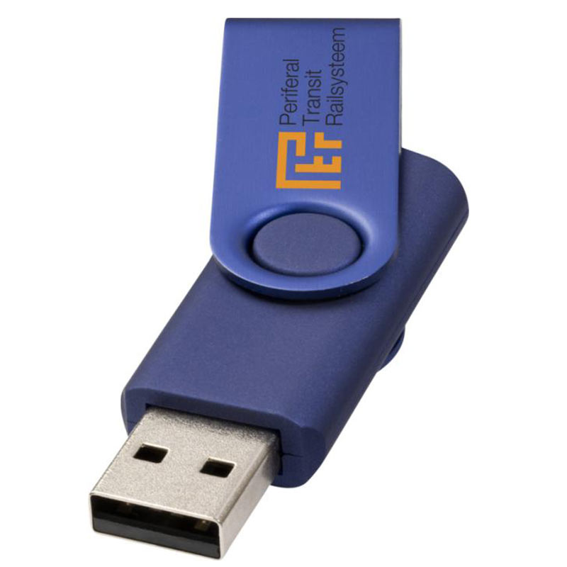 Clé USB publicitaire Métallique rotative - bleu