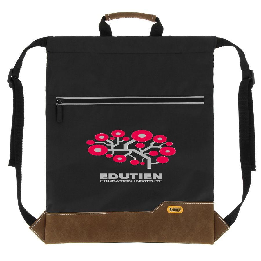 Sac à dos publicitaire Bic® Drawstring Backpack SP noir - cadeau publicitaire