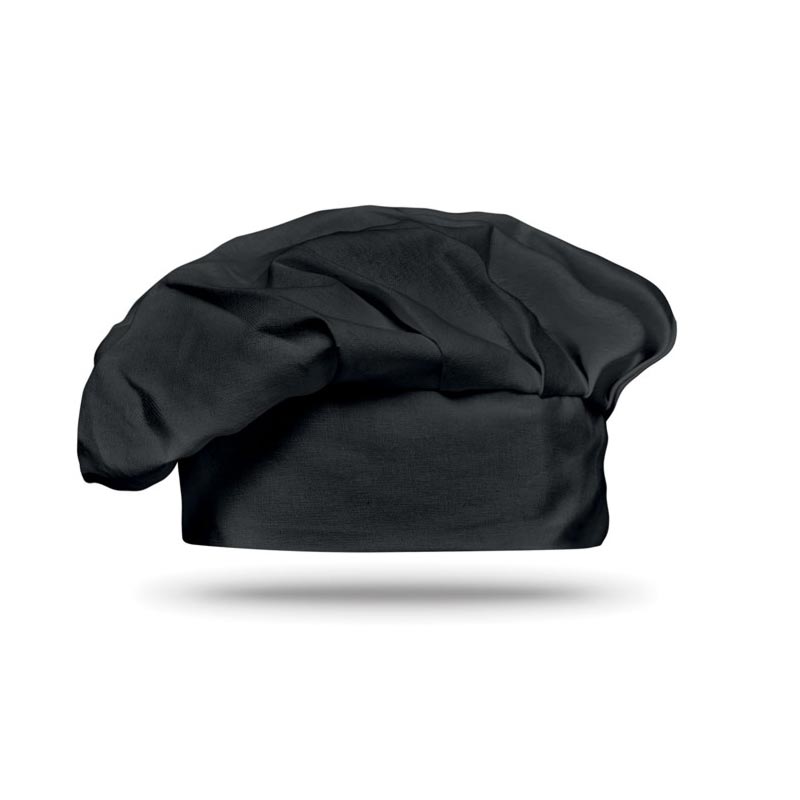Objet publicitaire cuisine - Toque publicitaire de chef en coton Chef - noir