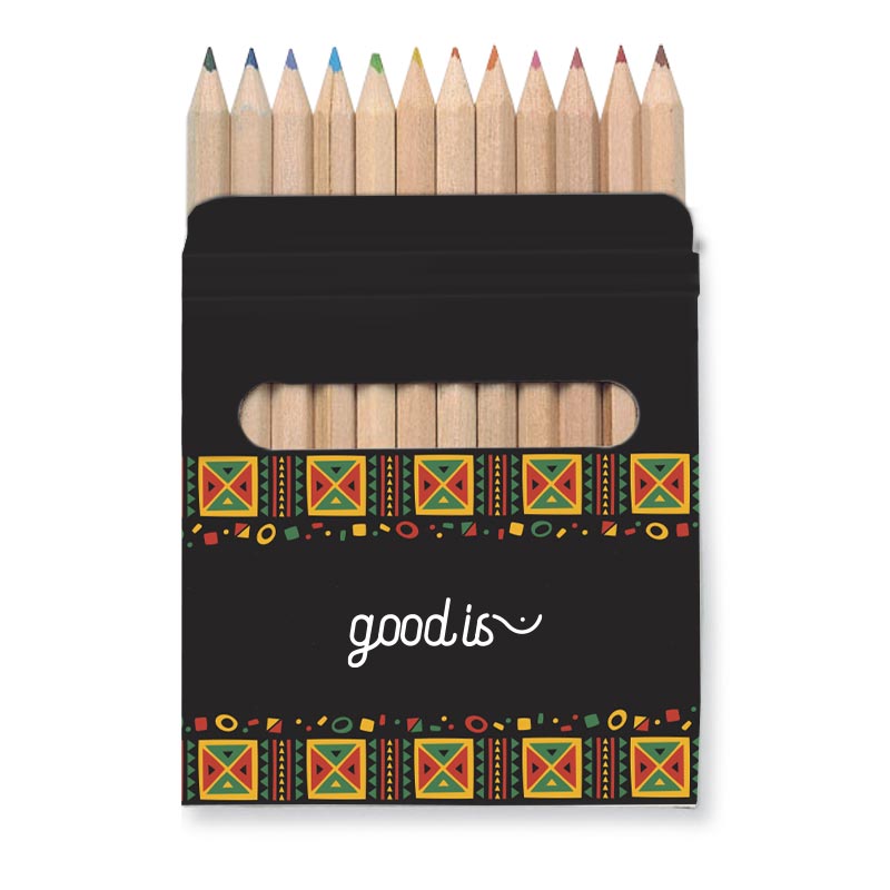 Etui 12 crayons de couleurs publicitaires 