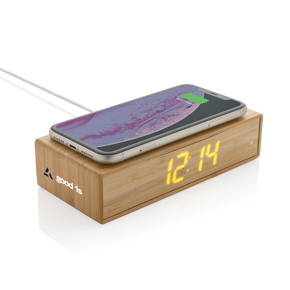 Réveil avec chargeur sans fil en bambou Wake Up 5W_4