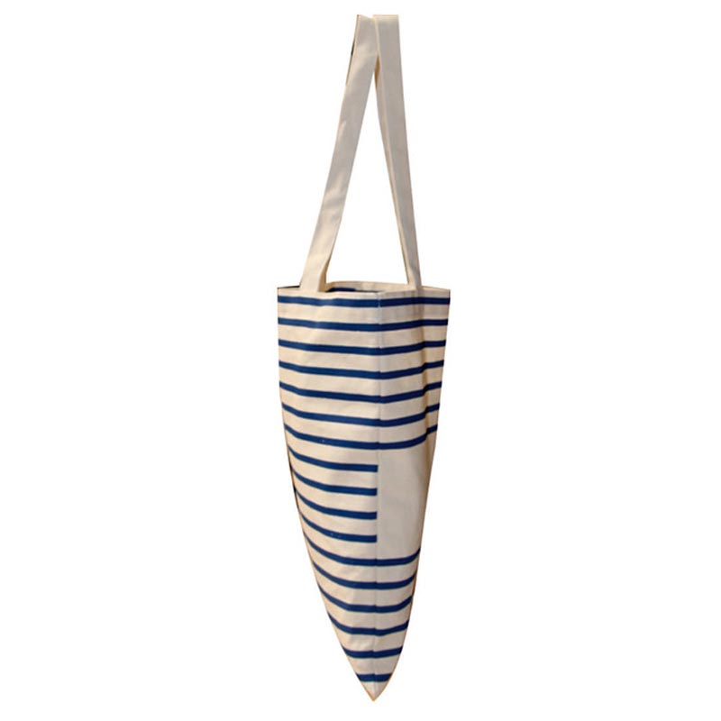 Totebag personnalisable Striped - sac shopping publicitaire à rayures grises
