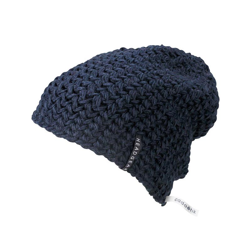 Bonnet personnalisé tricot crocheté Beanie - noir