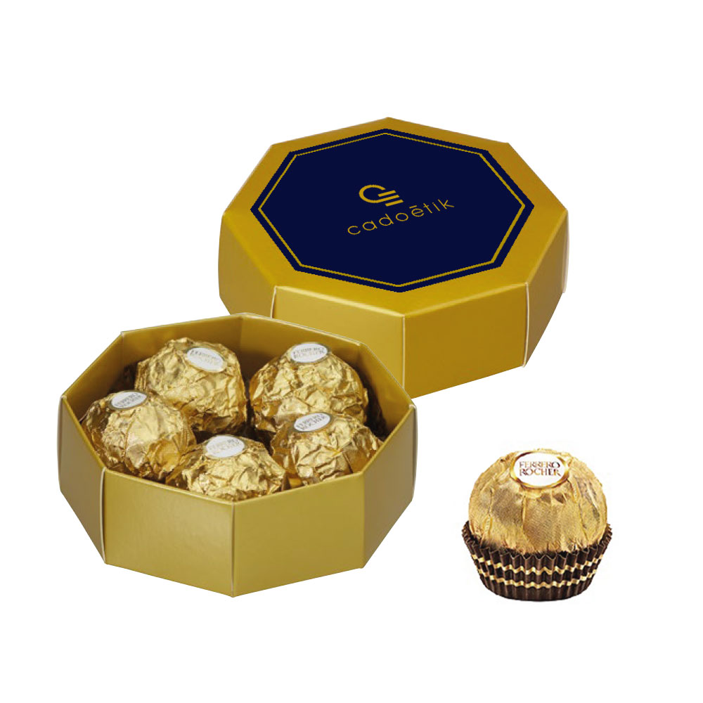 boite chocolat publicitaire avec  5 Ferrero rocher