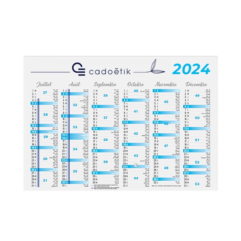 Goodies Made in France - Calendrier publicitaire bancaire Cartonné Standard 2024
