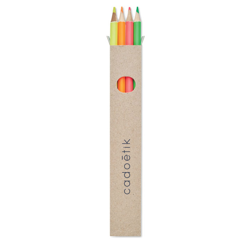 Set de 4 crayons de couleurs surligneurs Bowy_1