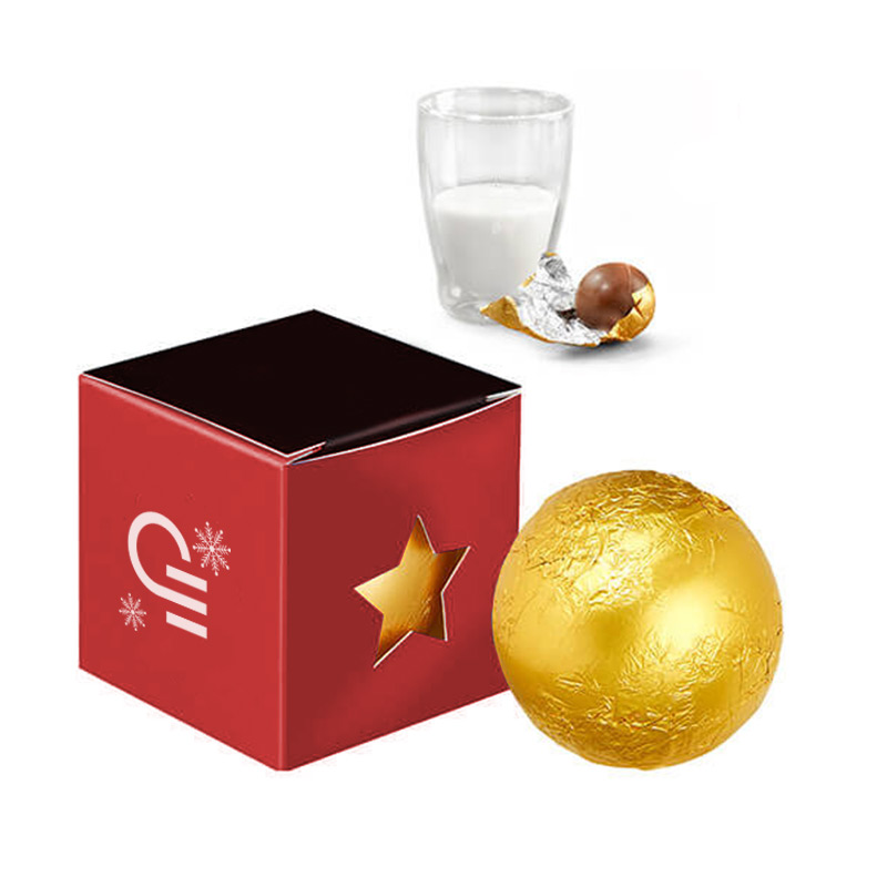 Cube en carton certifié avec boule de chocolat au lait pour chocolat chaud _1