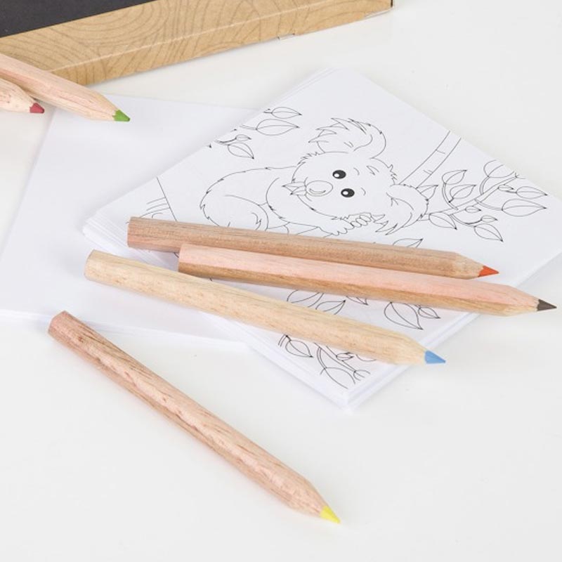Set coloriage personnalisé et crayons de couleur Eco 8,7 cm