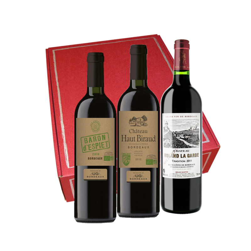 Coffret vin 3 bouteilles de Bordeaux Bio Maison Querre_1
