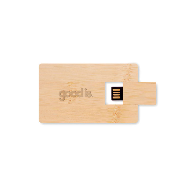 Clé USB carte de crédit en bambou Creditcard Plus_2