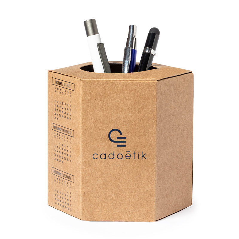 Calendrier pot de crayons en carton recyclé Fion_1
