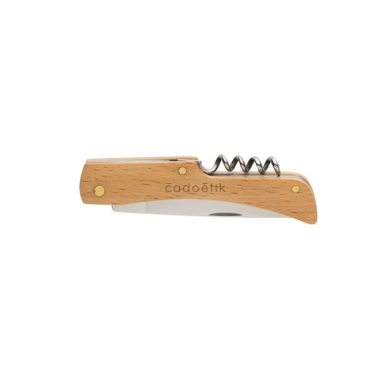 Couteau pliable avec fonction tire-bouchon en bois certifié Nicolas_1
