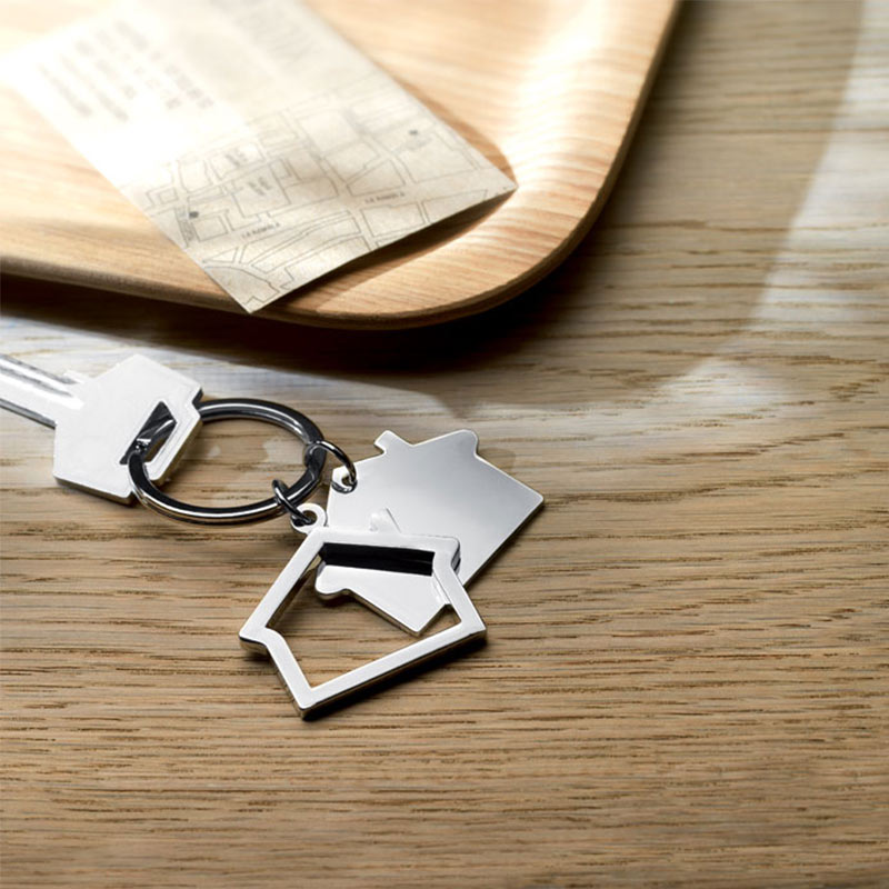 Porte-clés en alliage de zinc maison_4