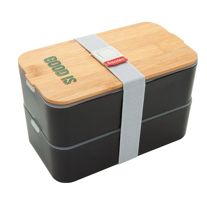 bento avec couvercle en bambou mihara - lunch box publicitaire 