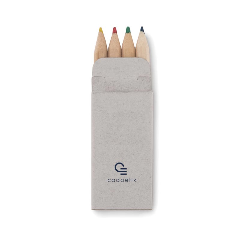 Boite publicitaire de 4 crayons de couleur Petit Abigail