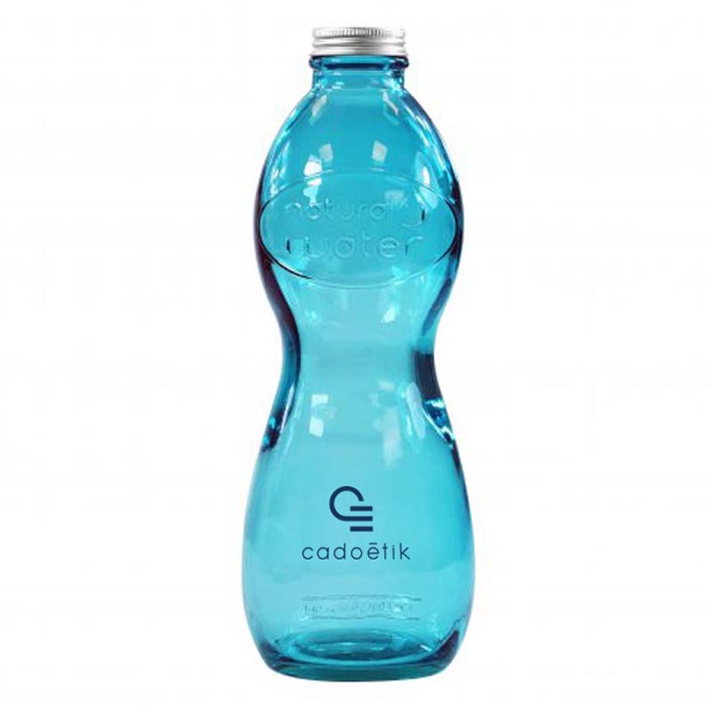 Objet publicitaire - Bouteille en verre recyclé Aqua Glouglou
