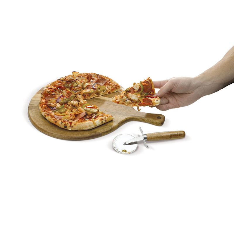 cadeau d'entreprise écologique - Set à pizza publicitaire bois Pize