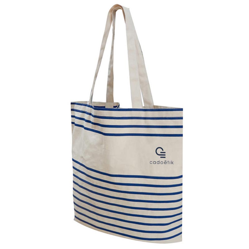 Totebag personnalisable Striped - sac shopping publicitaire à rayures
