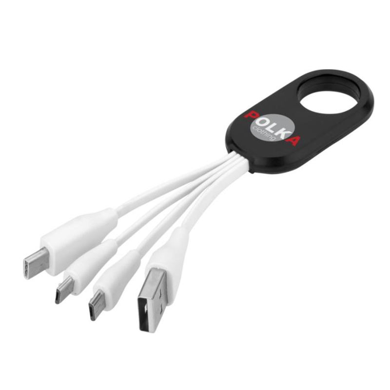 Cadeau publicitaire high-tech - Câble USB multi ports type C 4 en 1