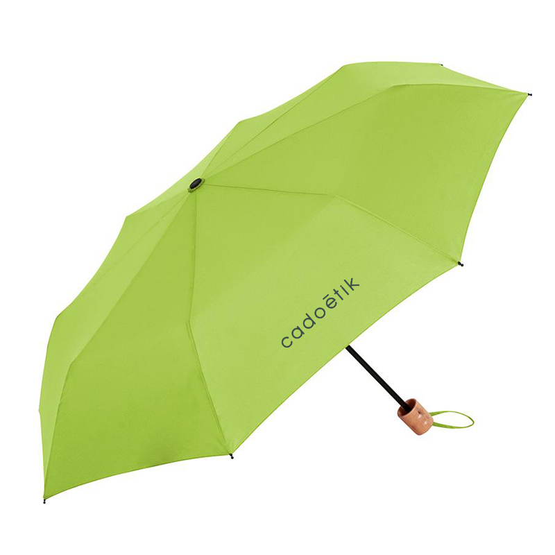 Parapluie pliable en polyester recyclé rPET et bois Fare_1