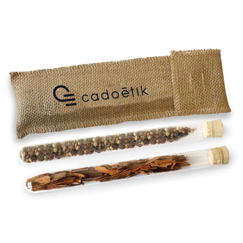 Goodies écologique - Etui dégustation épices bio avec tubes et pochon