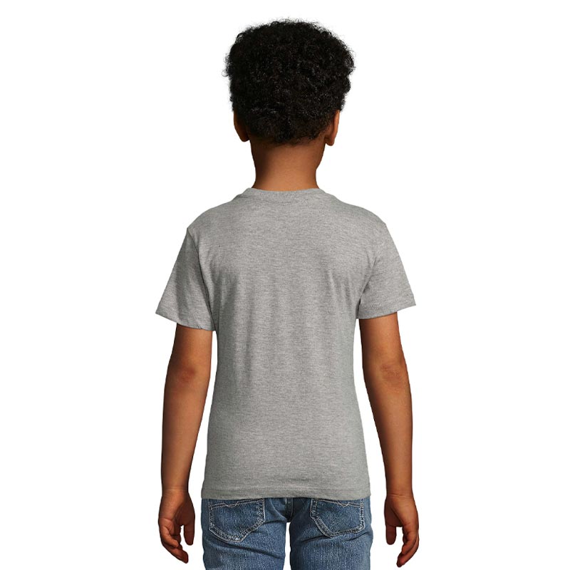 tee-shirt publicitaire enfant en coton bio gris Milo - dos