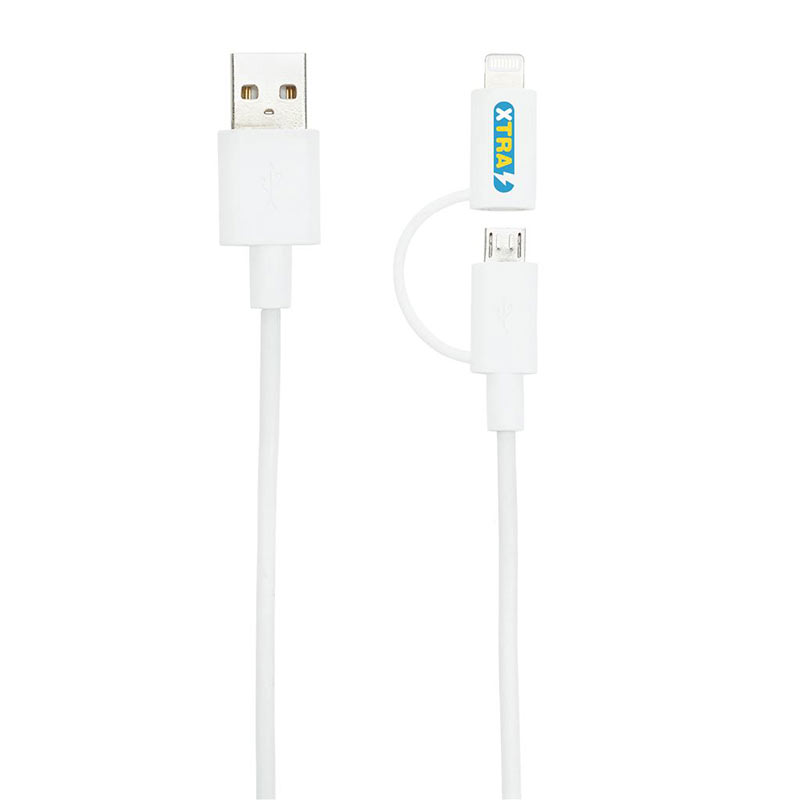 Câble de chargement personnalisable 2 en 1 avec connecteur Apple Lightning 