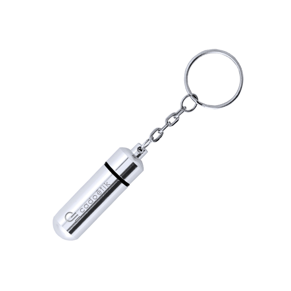 Porte-clés pilulier en aluminium Alumpill _1