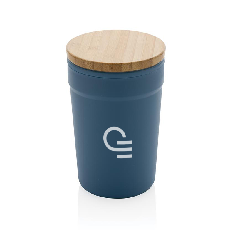 Mug de voyage en plastique recyclé et bambou certifiés Axton 300 mL_1
