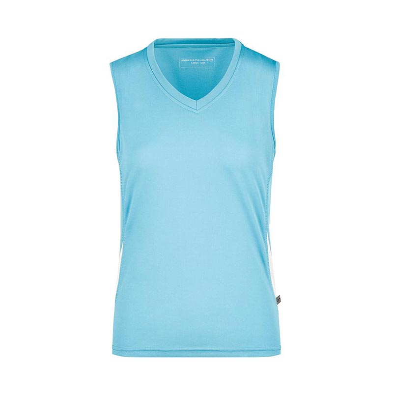 Tee-shirt personnalisable sans manches pour femme Running Topcool orange/noir - t-shirt personnalisable