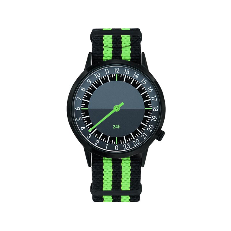 Montre publicitaire horloger 24h noir/gris - cadeau d'entreprise
