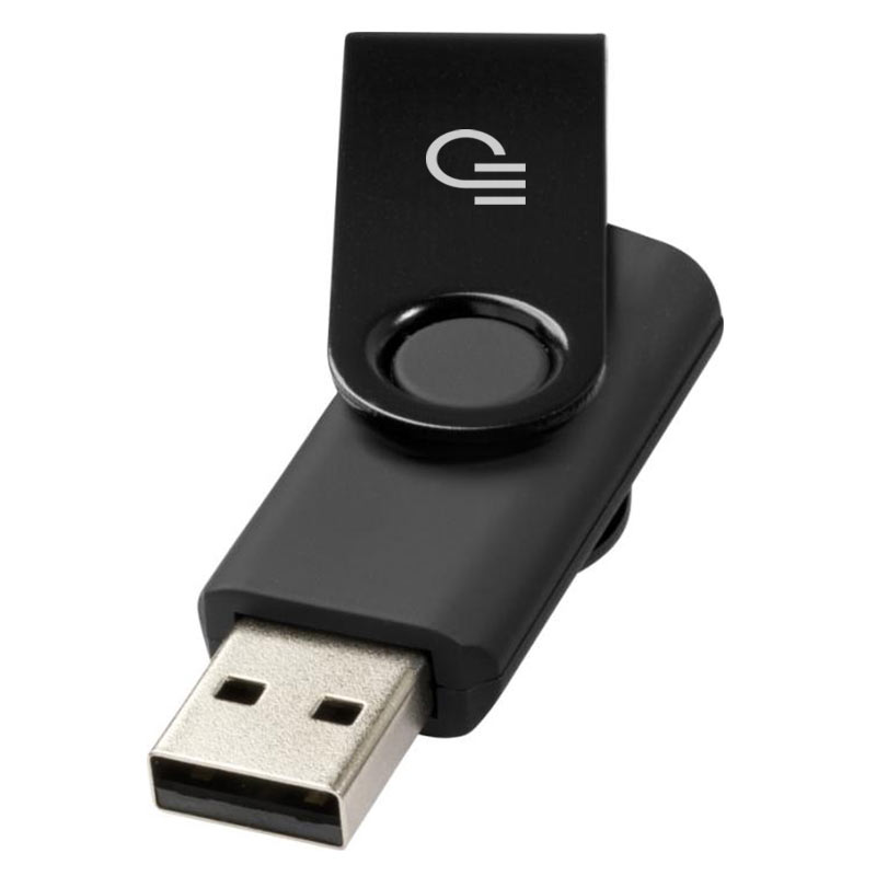 Clé USB publicitaire Métallique rotative - noir