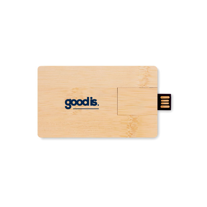 Clé USB carte de crédit en bambou Creditcard Plus_3